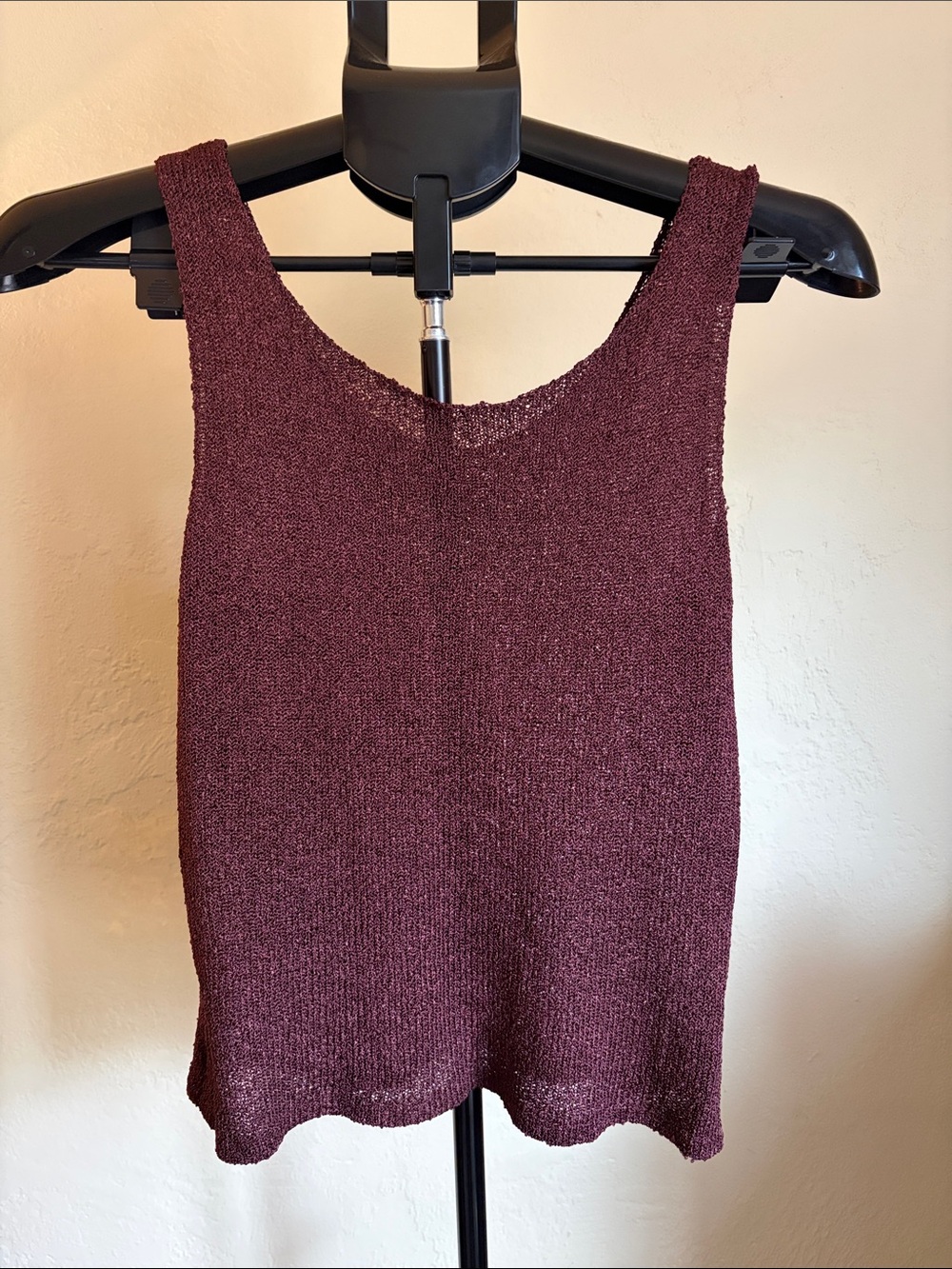 Women's vintage Knit Tank Top - Burgundy